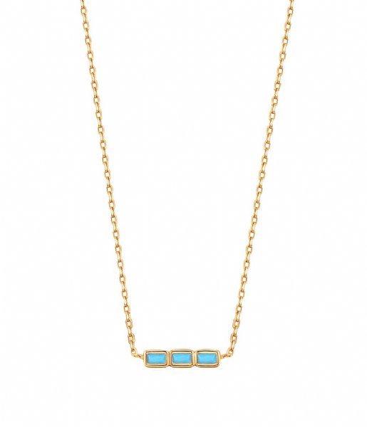 Ania Haie Ketting Turquoise Bar Necklace Gold